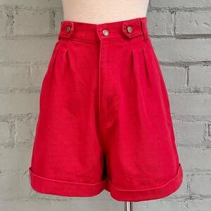 Vintage High Rise Red Jean Shorts